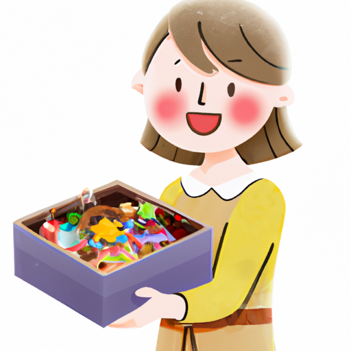 תמונה של אמא מחזיקה קופסת ממתקים מגוונים