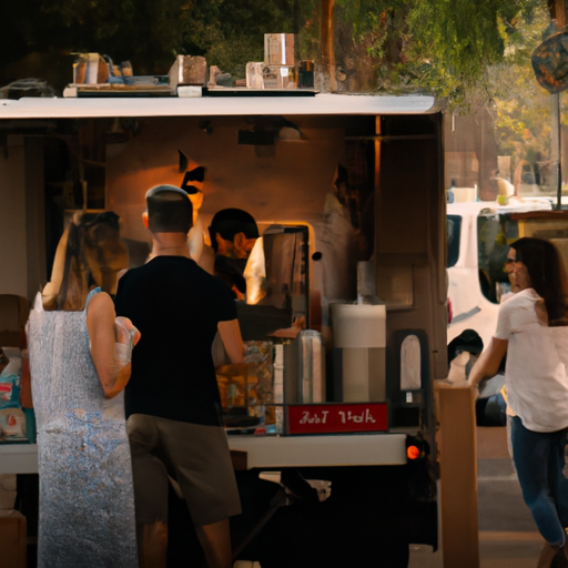 תמונה של לקוחות נהנים מקפה בעגלת קפה בישראל