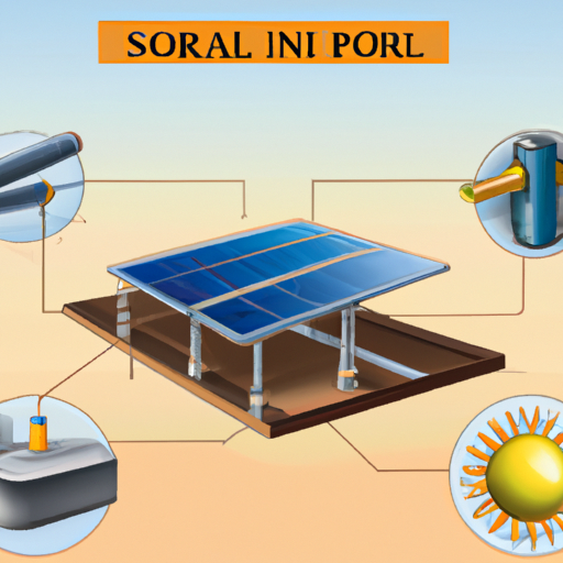 המחשה של מרכיבי מערכת אנרגיה סולארית.