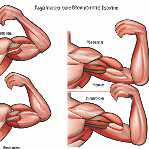 המחשה של קבוצות שרירי הזרועות האנושיות להסבר 'הצרת זרועות'.