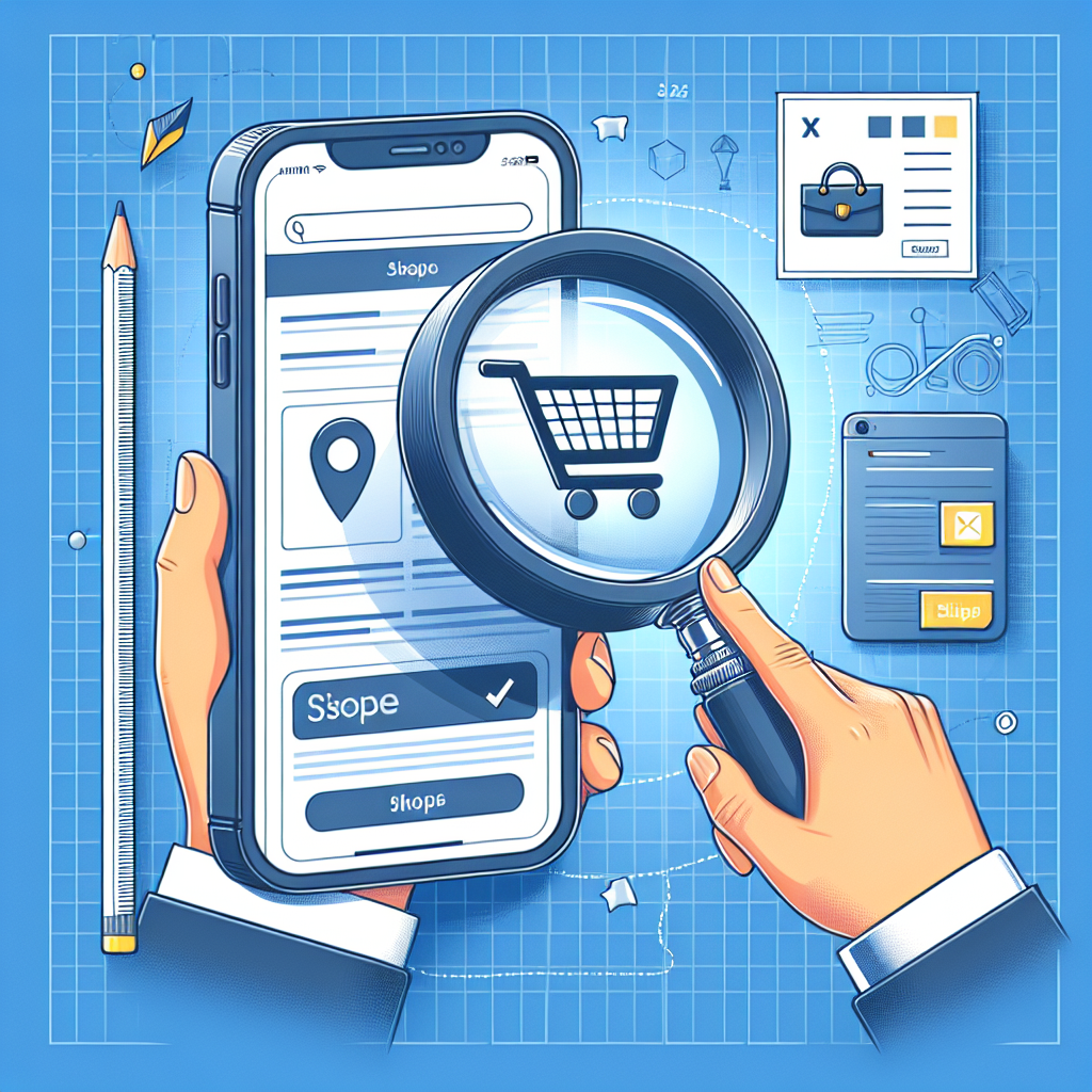 An illustration showing a magnifying glass over the AliExpress app on a smartphone screen, representing analysis of online deals.